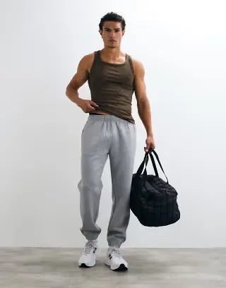 4505 performance tapered leg sweatpants with zip pockets in gray heather