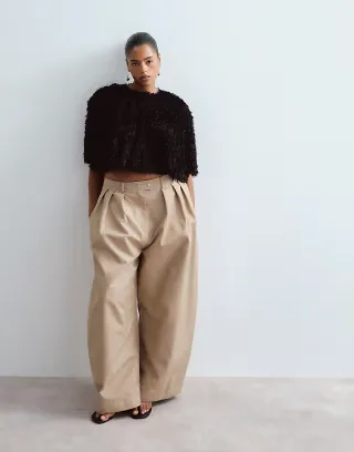 ARRANGE Curve Wylder tailored high waist wide leg pants in stone