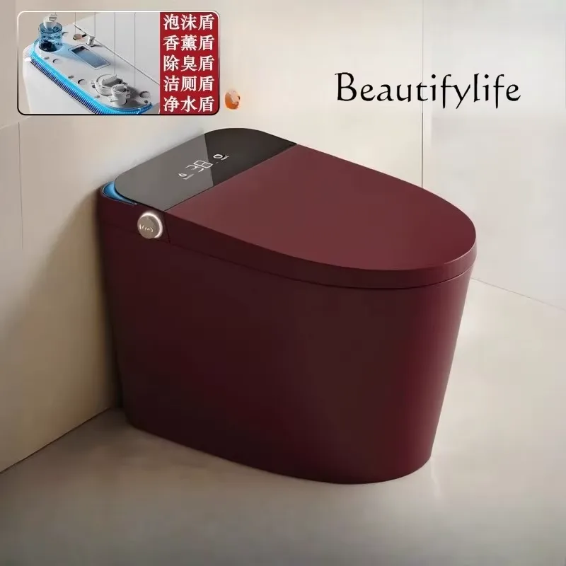 Retro-colored smart toilet for home, fully automatic, no water pressure limit, instant electric toilet