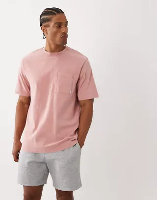 Farah Stacy garment dye pocket logo T-shirt in red