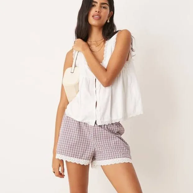 ASOS Design Lace Trim Shorts