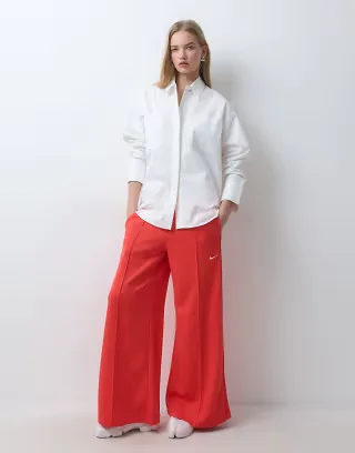 Nike wide leg track pant in crimson red