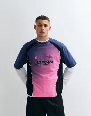 ASOS DESIGN oversized tee with FIFA World Cup Japan print in navy