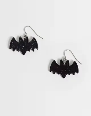Accessorize Halloween Bianca bat earrings in black
