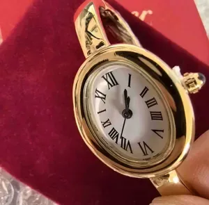 Unique Bathtub Watch Vintage Designer Womens Gold Plated Oval Watches High Quality Classic WomenWrist Watch Wedding Mont