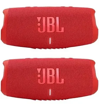 Charge 5 - Waterproof Portable Bluetooth Speaker - Red/Red (Pair)