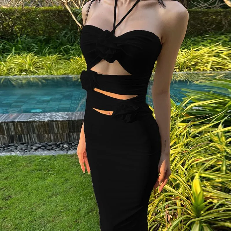 CUT-OUT DETAIL MIDI DRESS