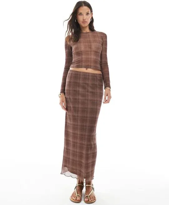 Vero Moda Women's Sheer Mesh Maxi Skirt Co-ord