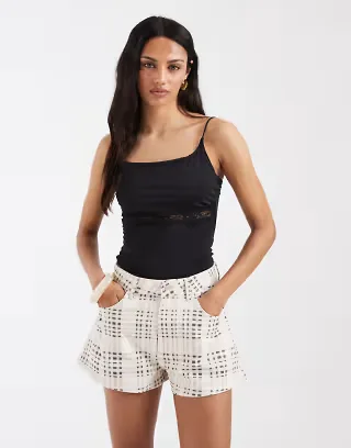 ASOS DESIGN a-line shorts in plaid