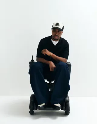ASOS ADAPTIVE knitted polo in black