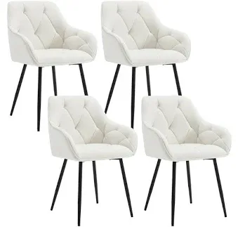 WOLTU Set of 4 Dining Chairs Kitchen Chairs Upholstered Living Room Chair with Backrest