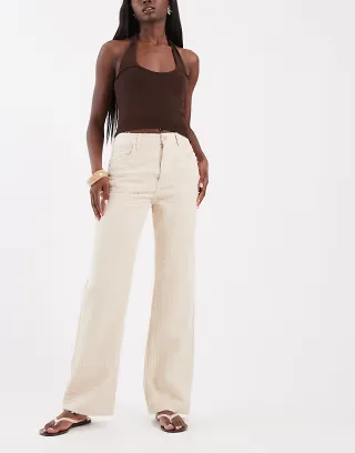 ASOS DESIGN straight jeans in textured denim