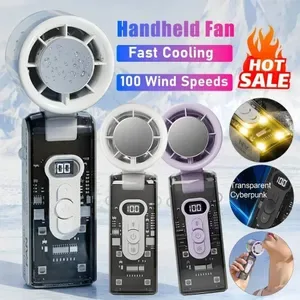 Portable Handheld High-Speed Cooling Outdoor Transparent Mecha USB Mini Desktop Turbine Ice Home Appliances Fan ddmynov