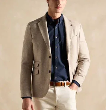 Joules Herringbone Texture Slim Fit Blazer