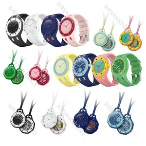 Automatic Pocket Watch with Ceramic Dial, Moon Phase, 8 Color Leather Lanyard for Men and Women - Royal Style Designer M