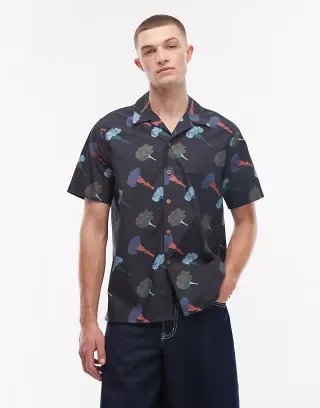 PS Paul Smith floral print shirt in navy