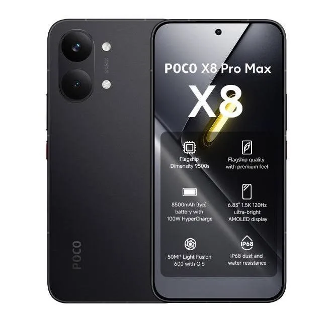 Xiaomi POCO X8 Pro Max Dual SIM 5G Black 12GB RAM 256GB - Global Version