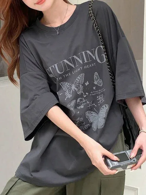 Dazy Slogan Graphic Drop Shoulder Oversized T-Shirt