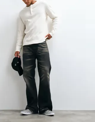 Cheap Monday Boo bootcut jeans in vintage black wash