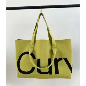 New Model Simple Large Capacity Shoulder-Back Casual Travel Handbag for Ladies - Ladies' Style Curved Letter Canvas Trav