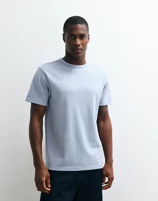 ASOS DESIGN breatheMAX™ heavyweight regular fit t-shirt in light blue cotton blend