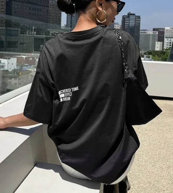Dazy Letter Graphic Drop Shoulder Oversized T-Shirt