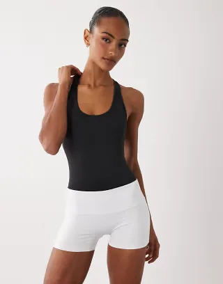 4505 plush handle scoop neck bodysuit with inner bra in black