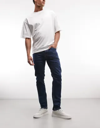 BOSS Orange Delaware slim fit jeans in mid wash