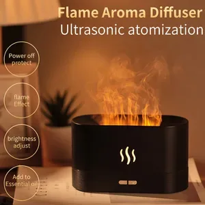 Aroma Diffuser Machine: Ultrasonic Cool Mist Humidifier with LED Flame Effect, Portable Air Purifier for Home and Car, E