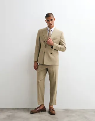 ASOS DESIGN carrot fit suit set in stone