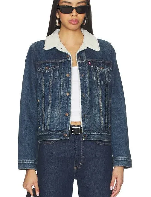 LEVI'S Original Sherpa Trucker in Blue. Size XL. Also in S, XS, M, L.