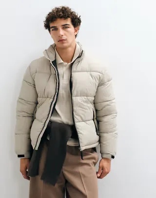 ONLY & SONS puffer jacket in cream