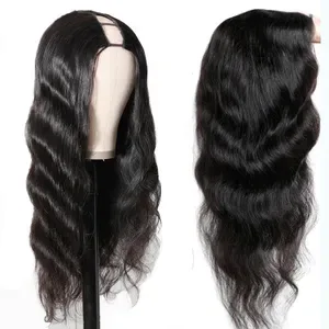 Body Wave U Part Glueless Brazilian Human Hair Wigs for Women - Natural Color, 150% Density, Handmade