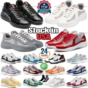 American Cup Sneakers for Men and Women - Low Patent Leather Lace-Up Shoes, Black Green Yellow Red, Round Toe Outdoor Sp