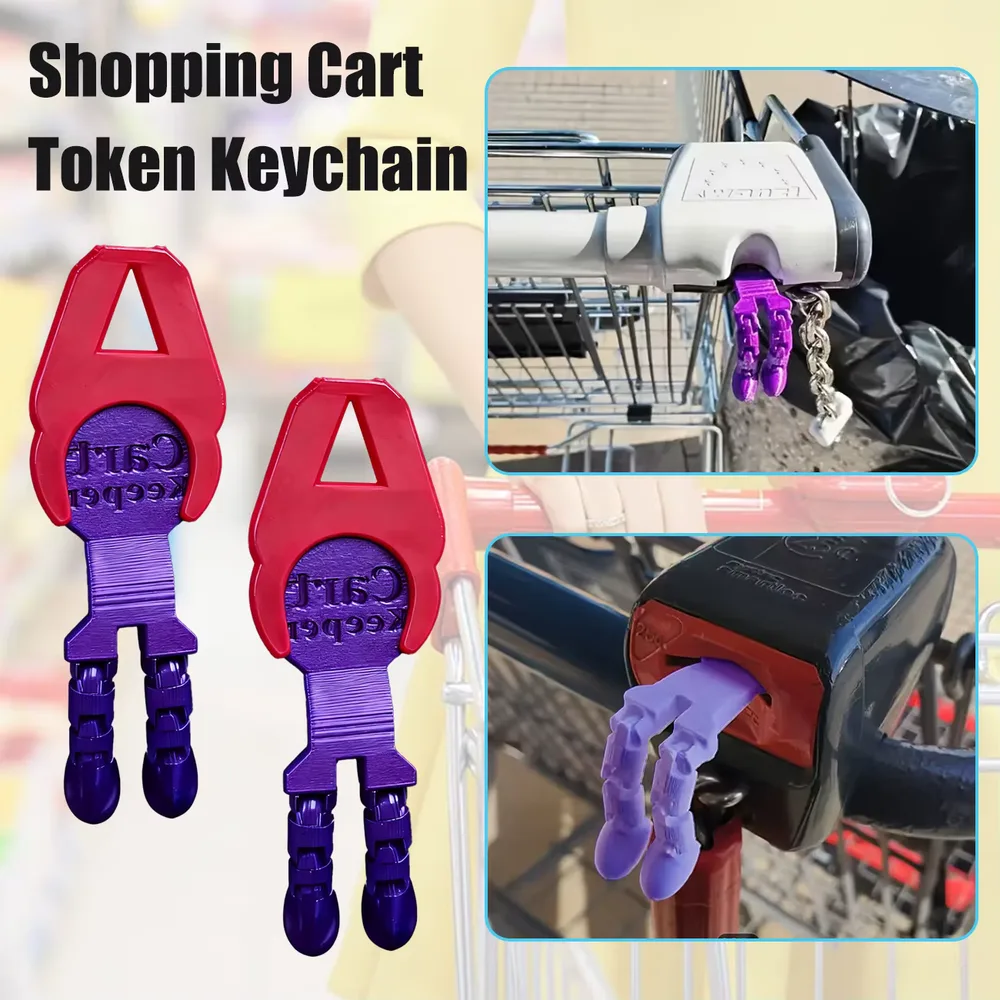 3D Printing Shopping Cart Tool Supermarket Shopping Cart Keychain Anti Loss Shopping Cart Cute Tool