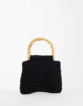 Mango knit purse in black