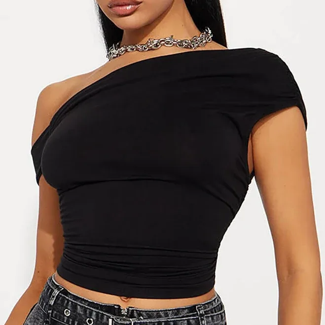 Fashion Nova Ruched Sleeveless Off Shoulder Blouse