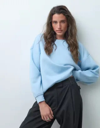 Pieces oversized sweatshirt in light blue