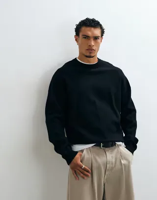 ASOS DESIGN oversized knit sweater in black