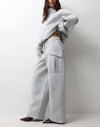 ASOS DESIGN balloon trouser set in gray