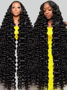 30 40Inch Human Hair 13x6 HD Lace Frontal Wig Brazilian Loose Deep Wave Curly Human Hair 13x4 360 Full Lace Front Wig Pr