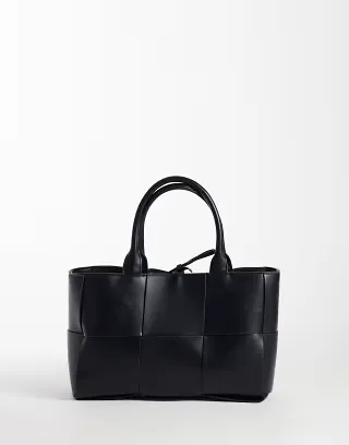 Gina Tricot large braided tote bag in black