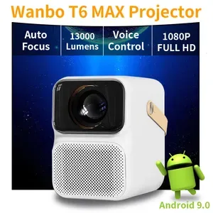 Other Electronics Other Accessories Wanbo T6 MAX Projector 4K 1080P Android 90 Mini 13000 Lumens 5G WiFi AI Voice for Of