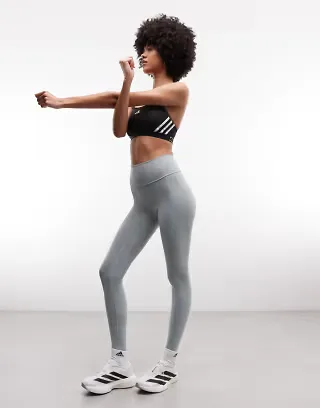 adidas Training All Me 7 inch leggings in sage green
