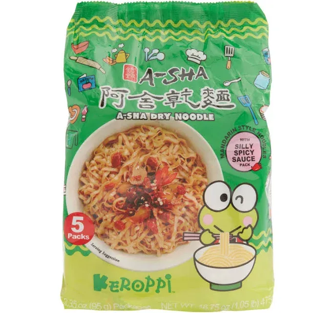World Market A-Sha Keroppi Silly Spicy Instant Noodles 5 Pack