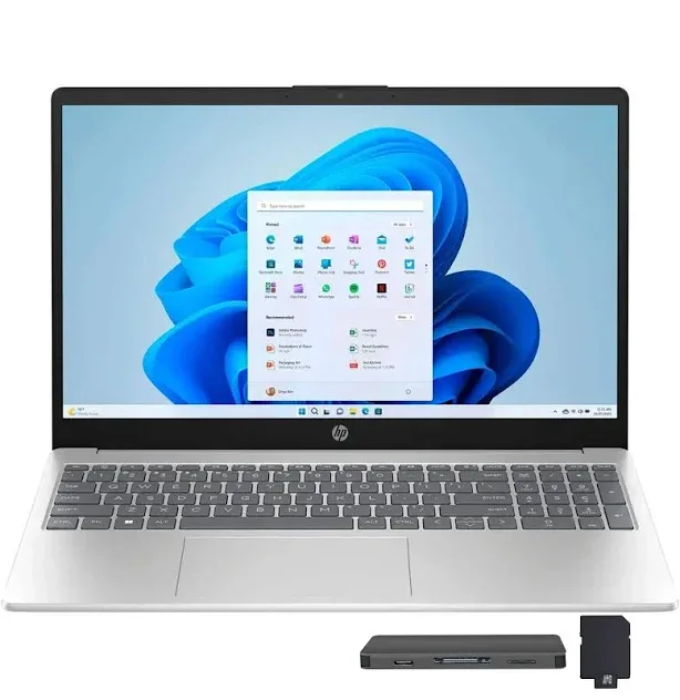 HP - Upgraded - Pavilion 15.6" FHD IPS Anti-Glare Laptop,Intel i5-1235U,8GB RAM,256GB SSD+160GB Dock Set,Windows 11 Pro