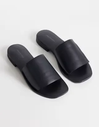 Free People verona slide sandals in black