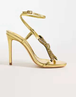 Public Desire Lumi heeled sandals with embellished starfish in gold