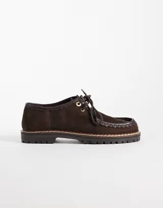 Bronx Sor-aya lace up shoes in coffee bean