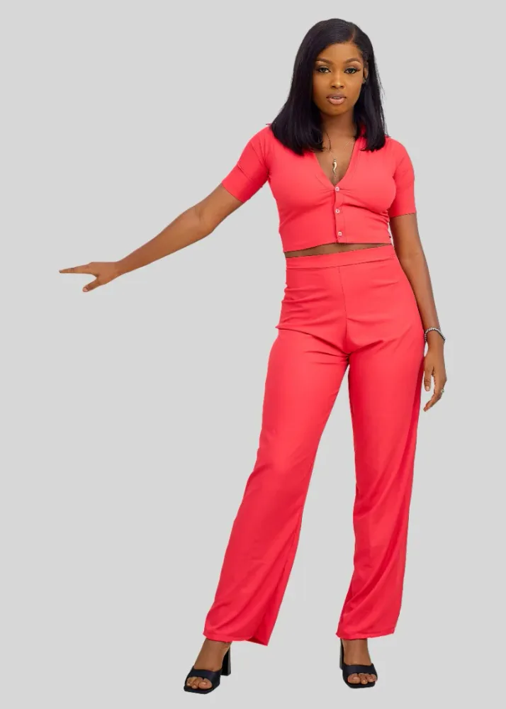 CROP SHIRT AND HIGH WAIST PANT